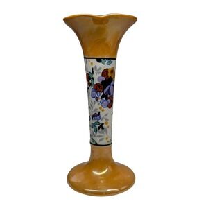 Art Deco Style Orange Floral Bud Vase Made in England